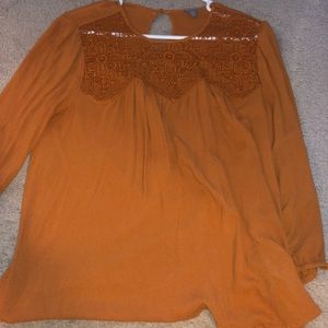 orange lace blouse